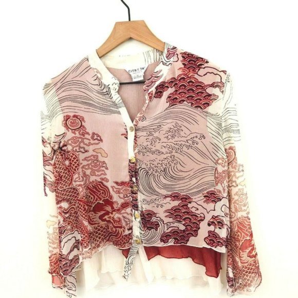 Anthropologie Tops - CITRON SANTA MONICA Silk Floral Dragon Top PS